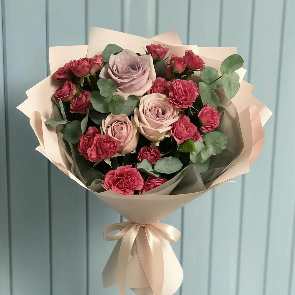 Букет цветов из: Гвоздики и Розы в Никольское Ленинградская область