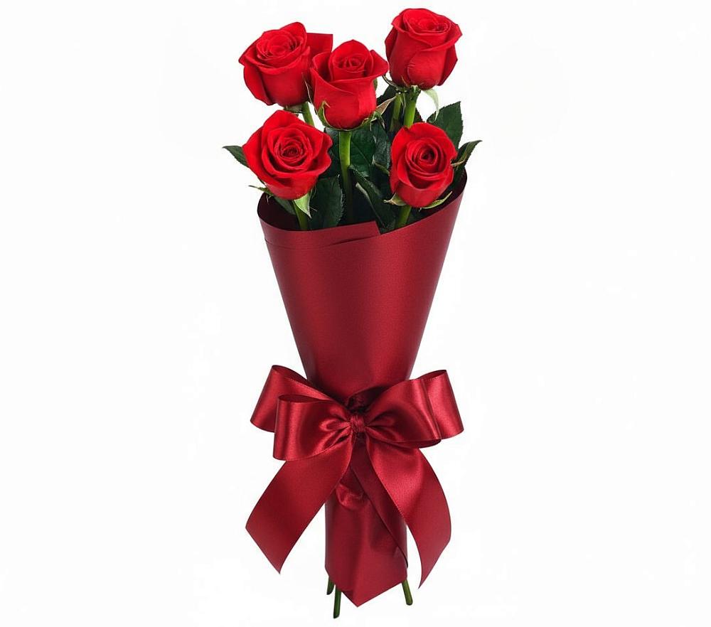 Букет 5 Красных роз Эдлесс Лав в Никольское Ленинградская область