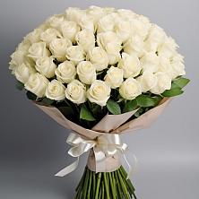 Букет 101 беля роза Белоснежка в Никольское Ленинградская область