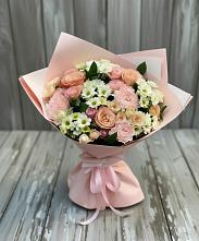 Букет цветов из:  Гвоздики, Розы и Хризантемы в Никольское Ленинградская область