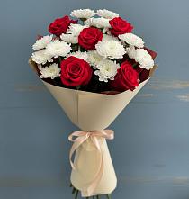Букет цветов из:  Розы и Хризантемы в Никольское Ленинградская область