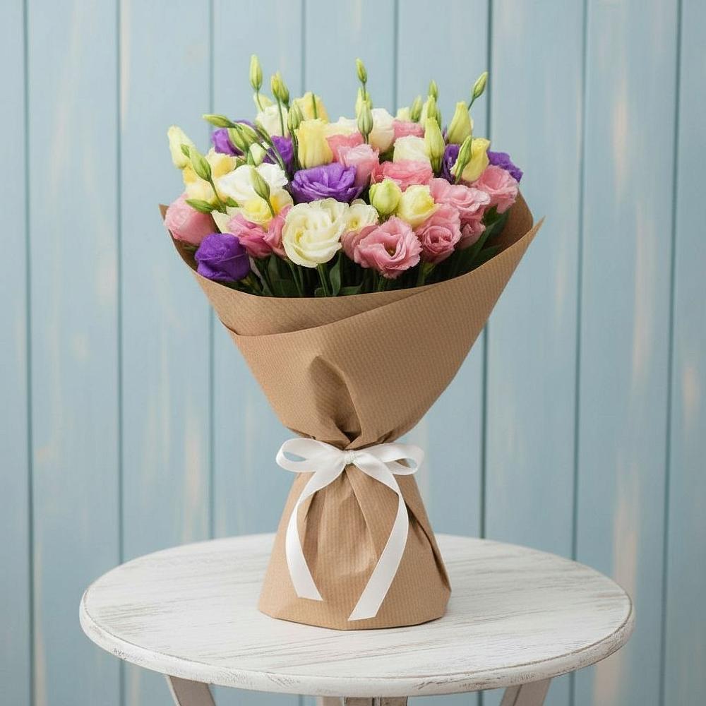 Букет цветов из: Лизиантусы в Никольское Ленинградская область