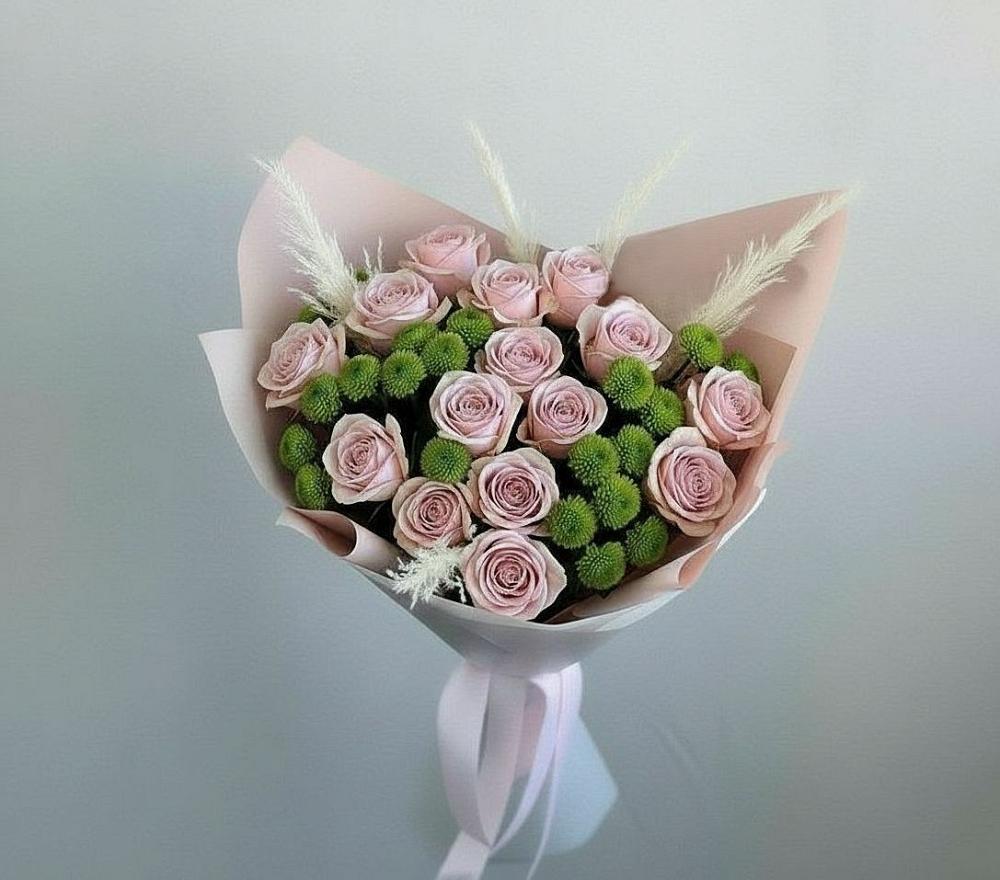 Букет цветов из: Розы и Хризантемы в Никольское Ленинградская область