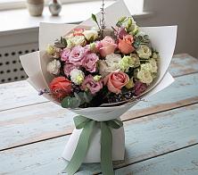 Букет цветов из:  Розы, Лизиантусы и Гвоздики #REPLACE_PRED# Никольское Ленинградская область