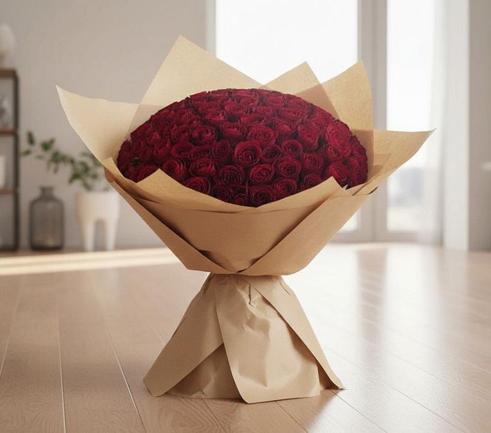 Букет 101 Красная роза в Никольское Ленинградская область