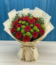 Букет цветов из:  Розы и Хризантемы в Никольское Ленинградская область