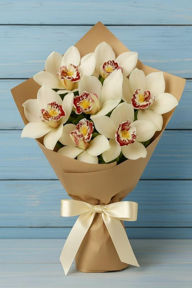 Букет цветов из: Орхидеи и Розы в Никольское Ленинградская область