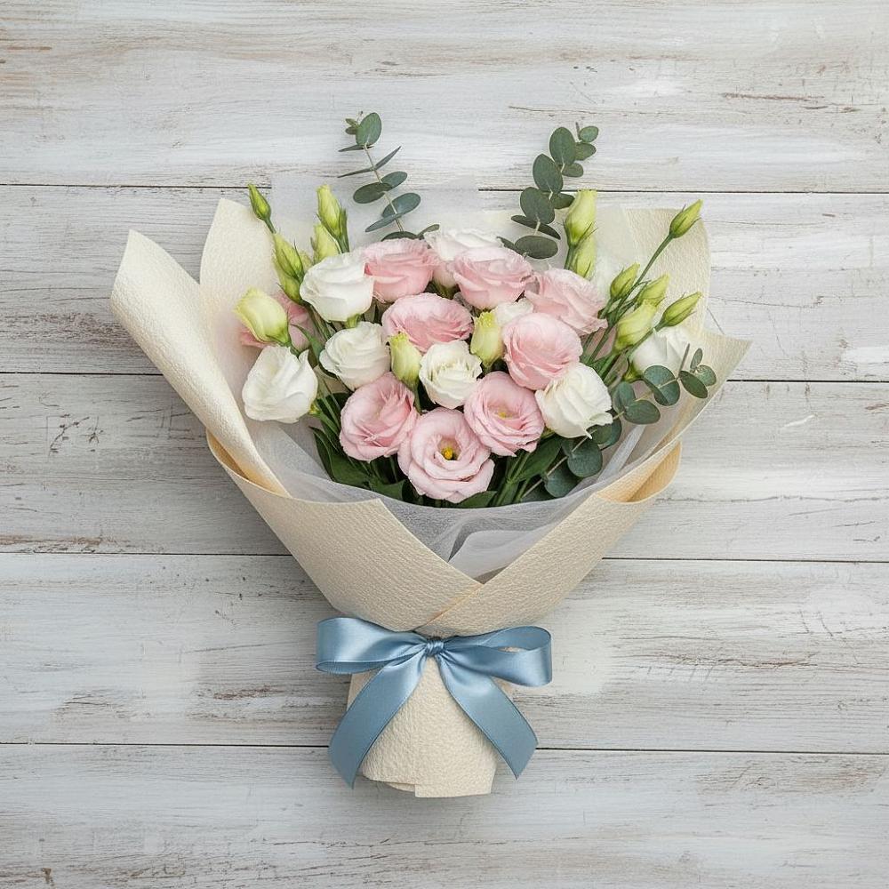 Букет цветов из: Лизиантусы в Никольское Ленинградская область